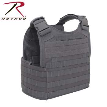 Rothco MOLLE Plate Carrier Gray Vest - Side View