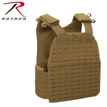 Rothco Laser Cut MOLLE Plate Carrier Vest Coyote Brown
