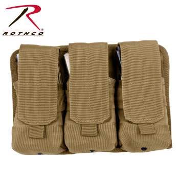 Coyote Brown Universal Triple Mag Rifle Pouch Front View