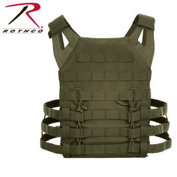 Olive Drab Lightweight Armor Plate Carrier Vest Back View