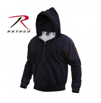 Black Thermal Lined Hooded Sweatshirt Side View