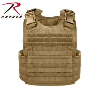 Rothco MOLLE Plate Carrier Coyote Brown Vest.