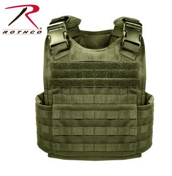 Rothco MOLLE Plate Carrier Olive Drab Vest Front View